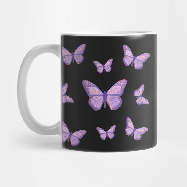 Purple Butterly Pattern Sticker by ColorsHappiness